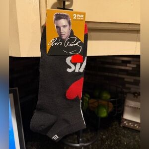 Elvis Presley Signature Black and Red Men's Socks. 2 pack.